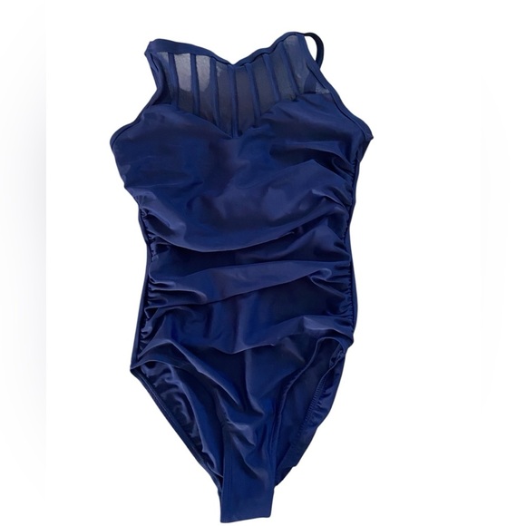 Alisha Levine one piece swimsuit NWT size 8 in navy blue - Picture 2 of 7